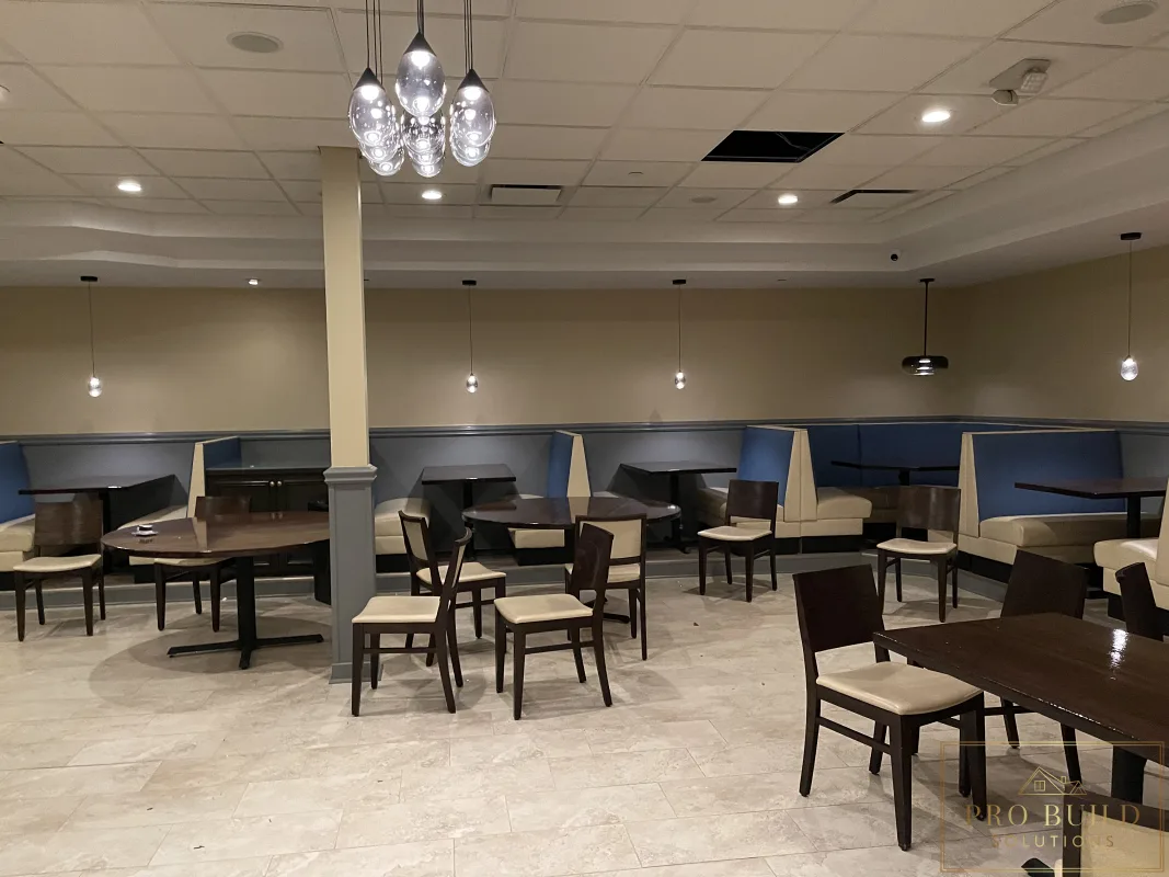 Commercial restaurant electrical work for dining area lighting improvements, Schaumburg, IL