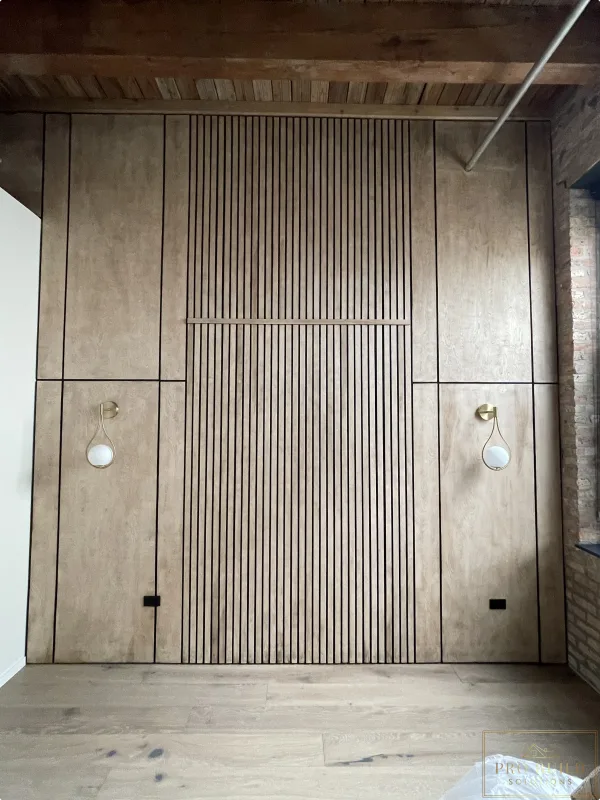Soundproof Interior wall with Scone Lighting, Carol Stream, IL