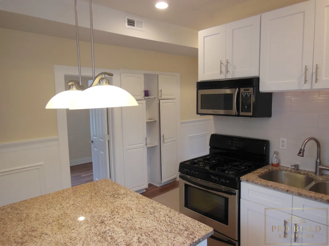 Custom Pantry, White Cabinets, New Appliances, Granite Countertop, Lombard, IL