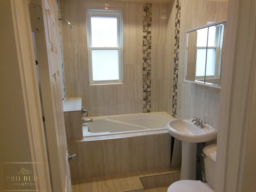 Bathroom Renovation, Jacuzzi, New Tiles, Vanity Mirror and Lighting, Lombard