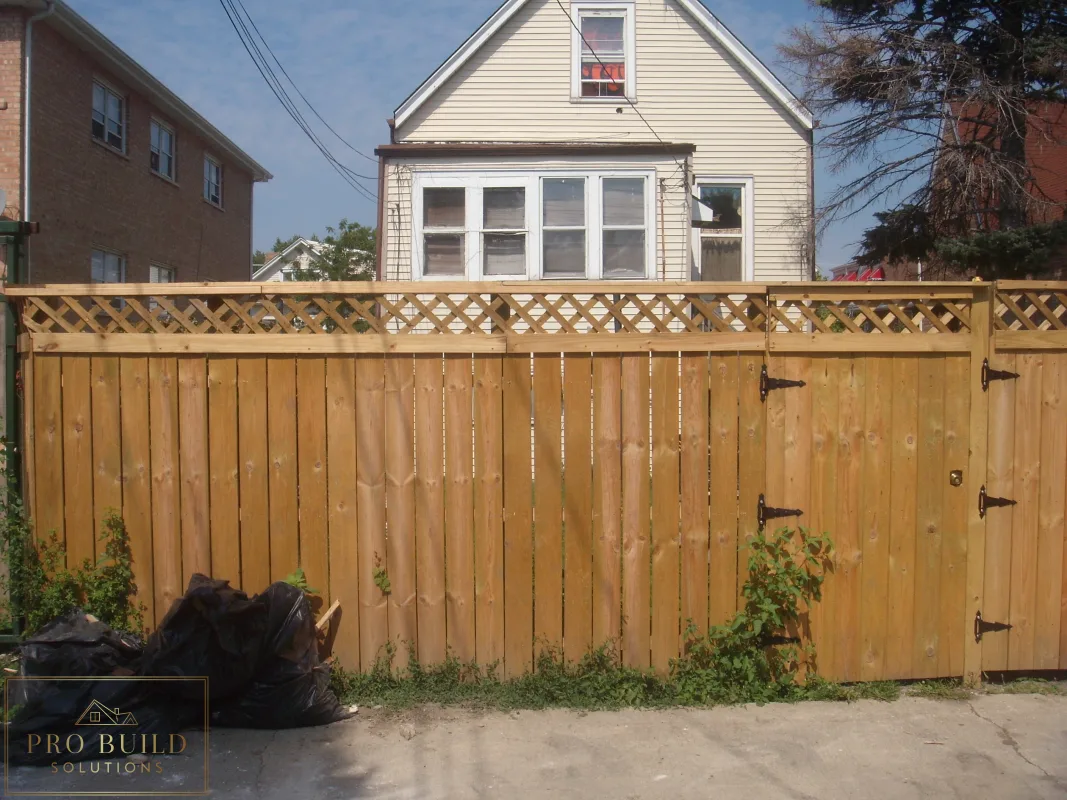 6ft Preasure Treated Pine Exterior Fence Alley View, Palatine, IL