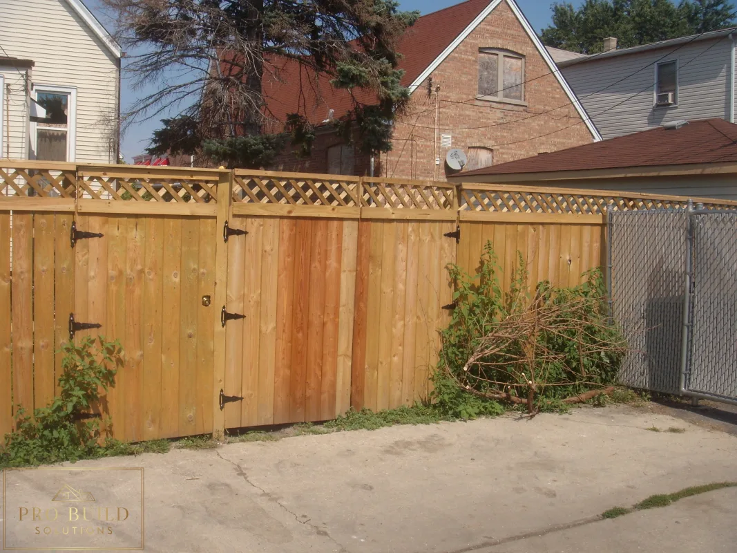 6ft Preasure Treated Pine Exterior Fence Extended Alley View, Palatine, IL