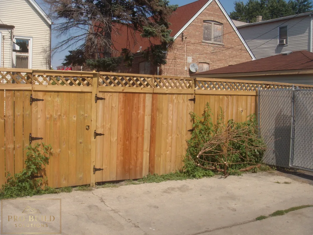 6ft Preasure Treated Pine Exterior Fence Extended Alley View, Palatine, IL