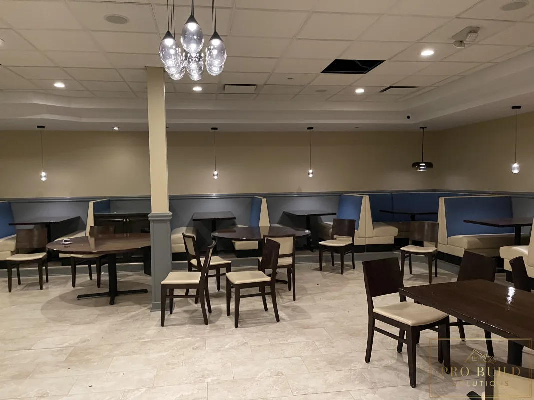 Commercial restaurant electrical work for dining area lighting improvements, Schaumburg, IL