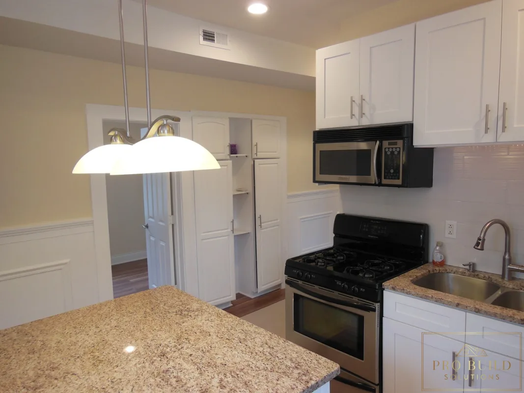 Custom Pantry, White Cabinets, New Appliances, Granite Countertop, Lombard, IL