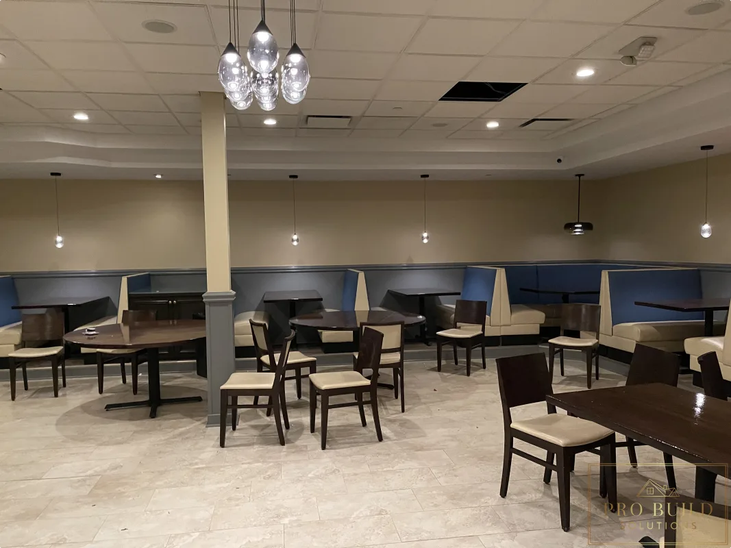 Commercial restaurant electrical work for dining area lighting improvements, Schaumburg, IL