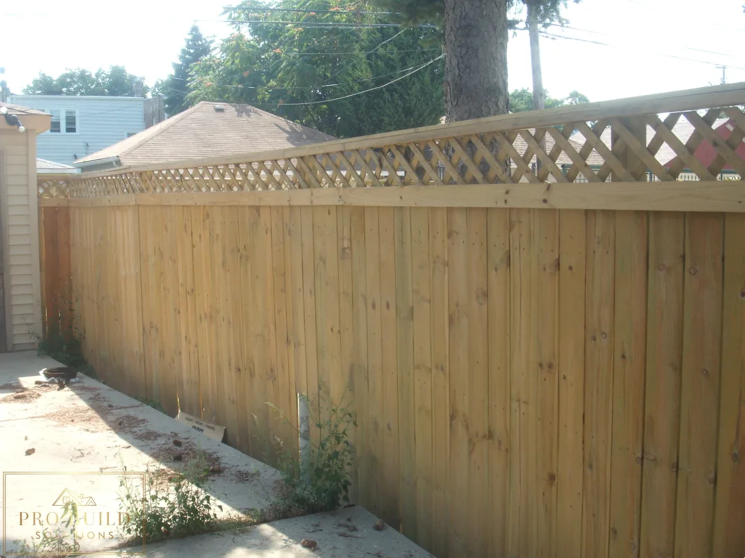 6ft Preasure Treated Pine Exterior Fence Side View, Palatine, IL