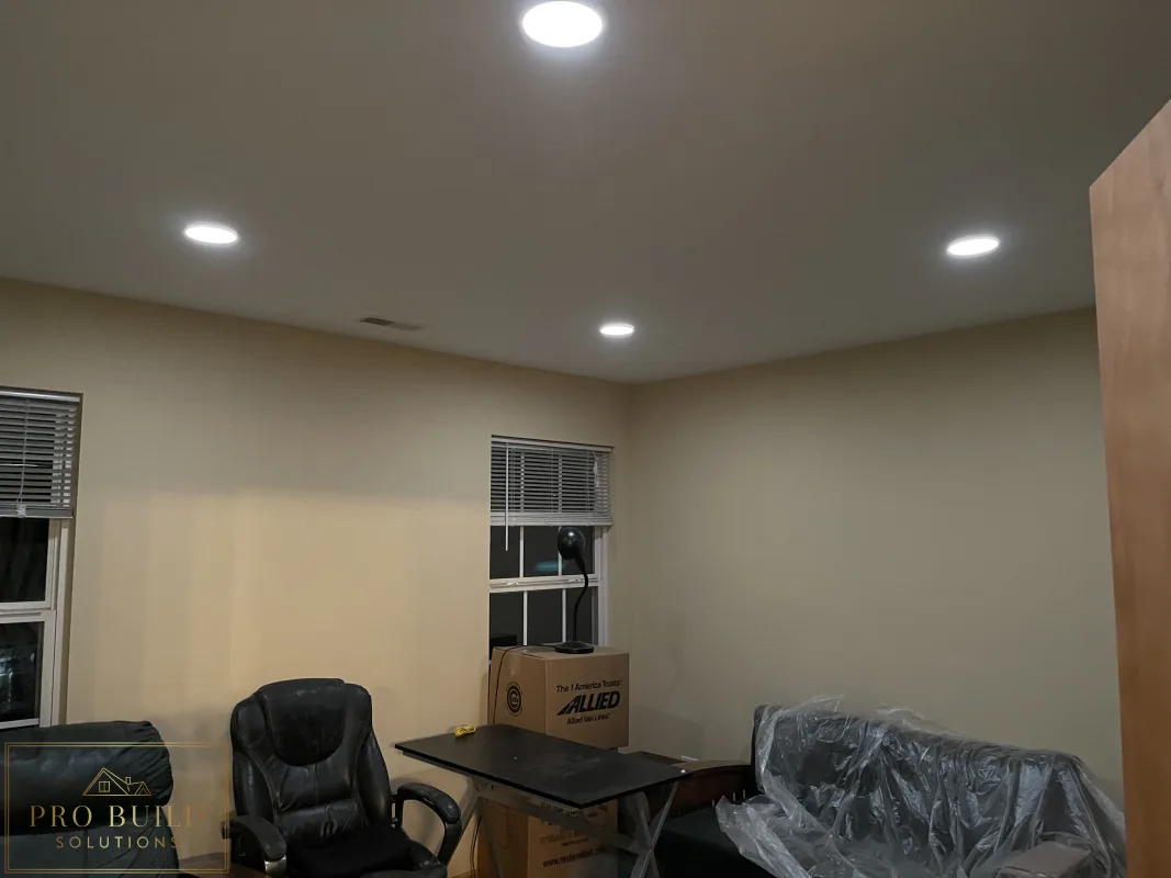 Office Room Upgraded with Canlights, Romeoville, IL