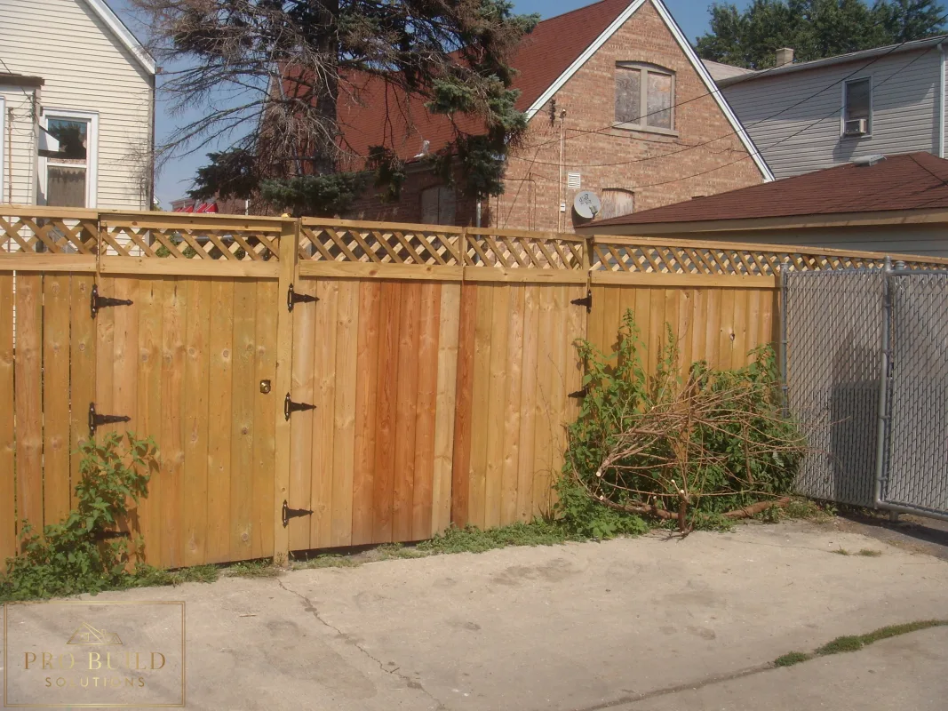 6ft Preasure Treated Pine Exterior Fence Extended Alley View, Palatine, IL