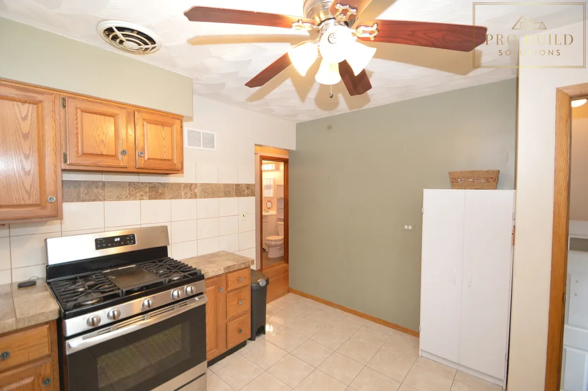 12*12 Ceramic Tile on Wall, Old Exhaust Fan, Ceramic Countertops, Old Fan, La Grange