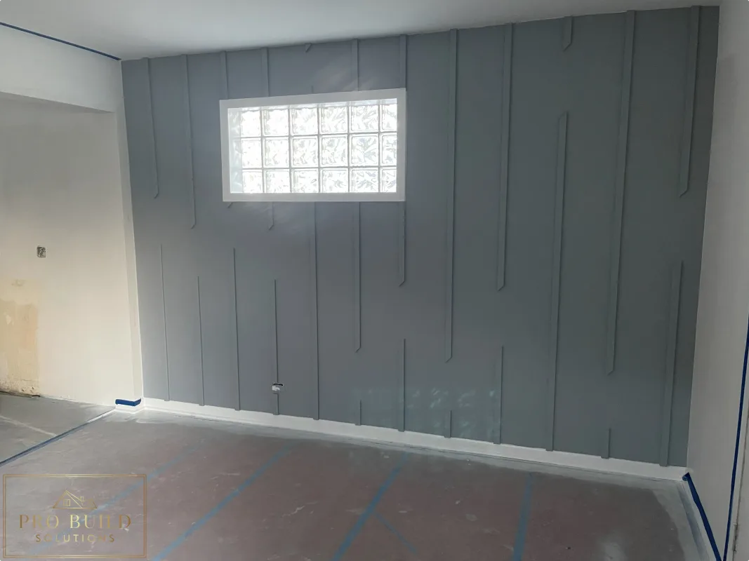 Dining Room: Accent Wall, Flooring Resurfaced, New Lighting, Western Springs, IL