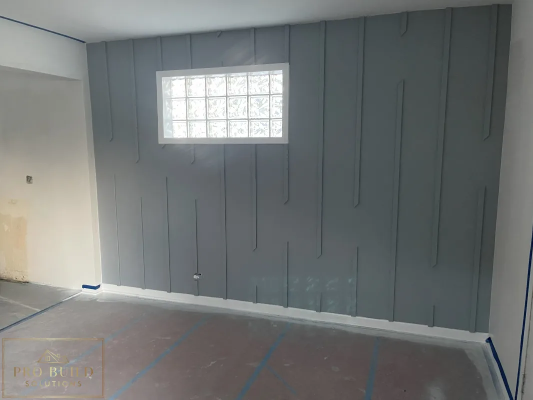Dining Room: Accent Wall, Flooring Resurfaced, New Lighting, Western Springs, IL