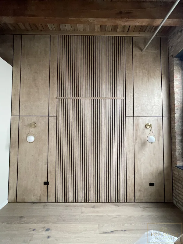 Soundproof Interior wall with Scone Lighting, Carol Stream, IL