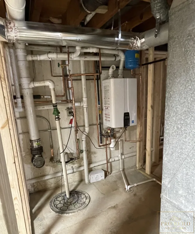 Tankless Water Heater and New Sump Pump installed in the Mechanical Room, Glen Ellyn, IL