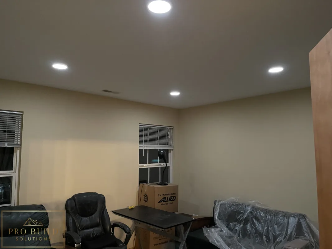 Office Room Upgraded with Canlights, Romeoville, IL