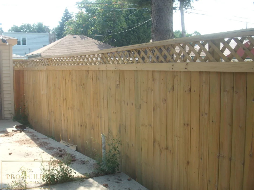 6ft Preasure Treated Pine Exterior Fence Side View, Palatine, IL