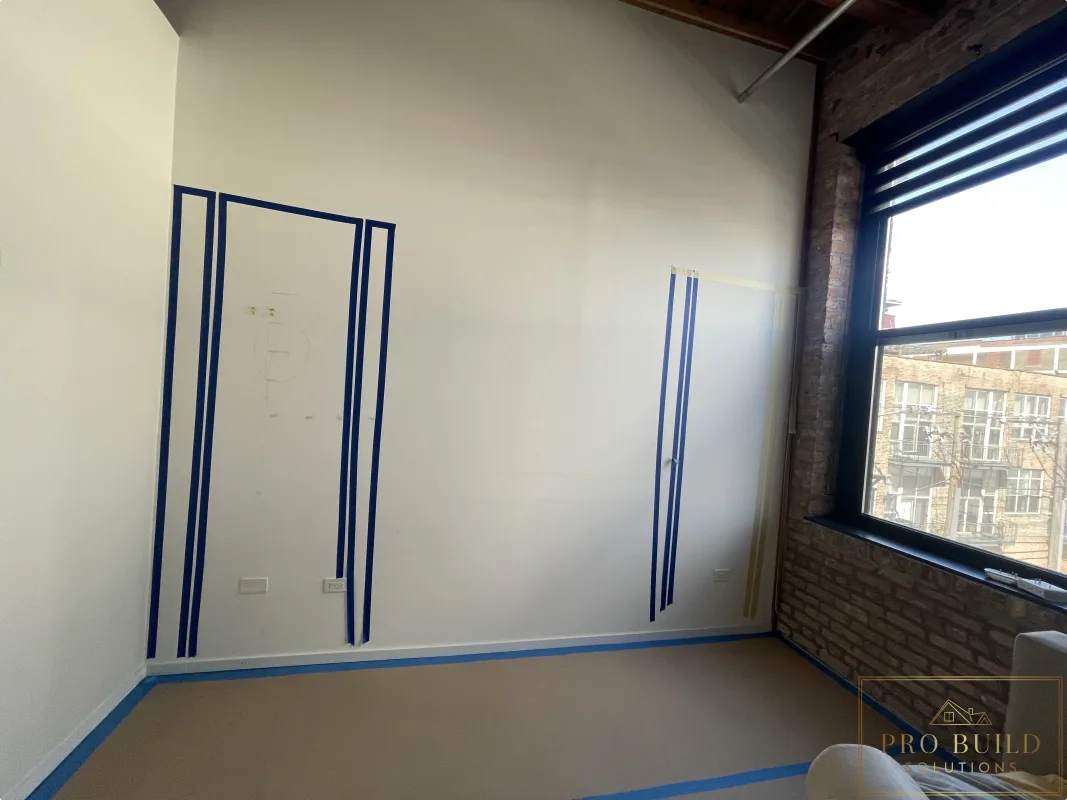 Blank Canvas taped off for Visuals prior to Construction, Carol Stream, IL