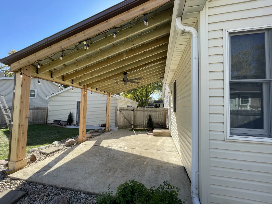 Ceiling Fan under Custom Pergola, Rolling Meadows