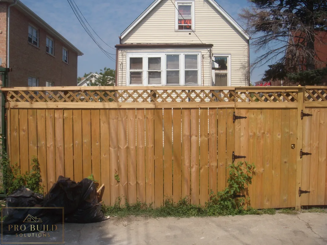 6ft Preasure Treated Pine Exterior Fence Alley View, Palatine, IL