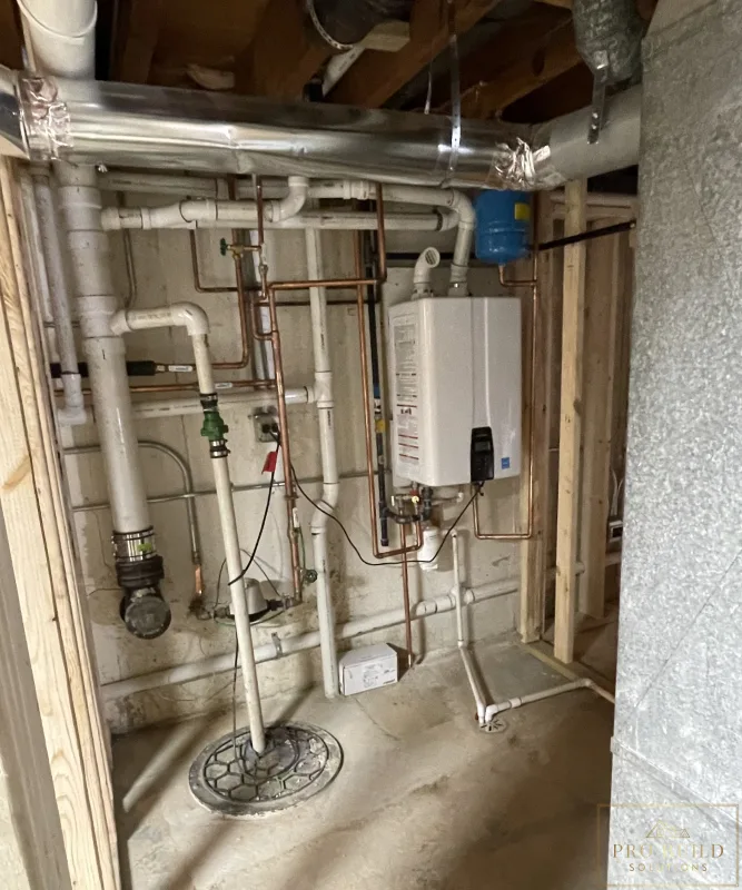 Tankless Water Heater and New Sump Pump installed in the Mechanical Room, Glen Ellyn, IL