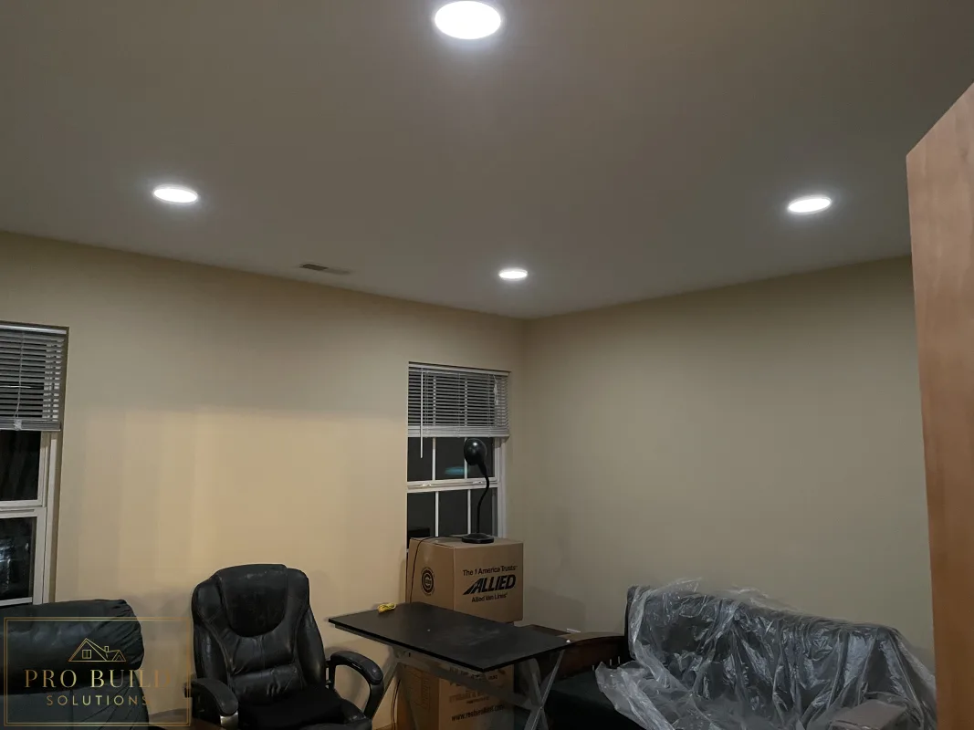 Office Room Upgraded with Canlights, Romeoville, IL
