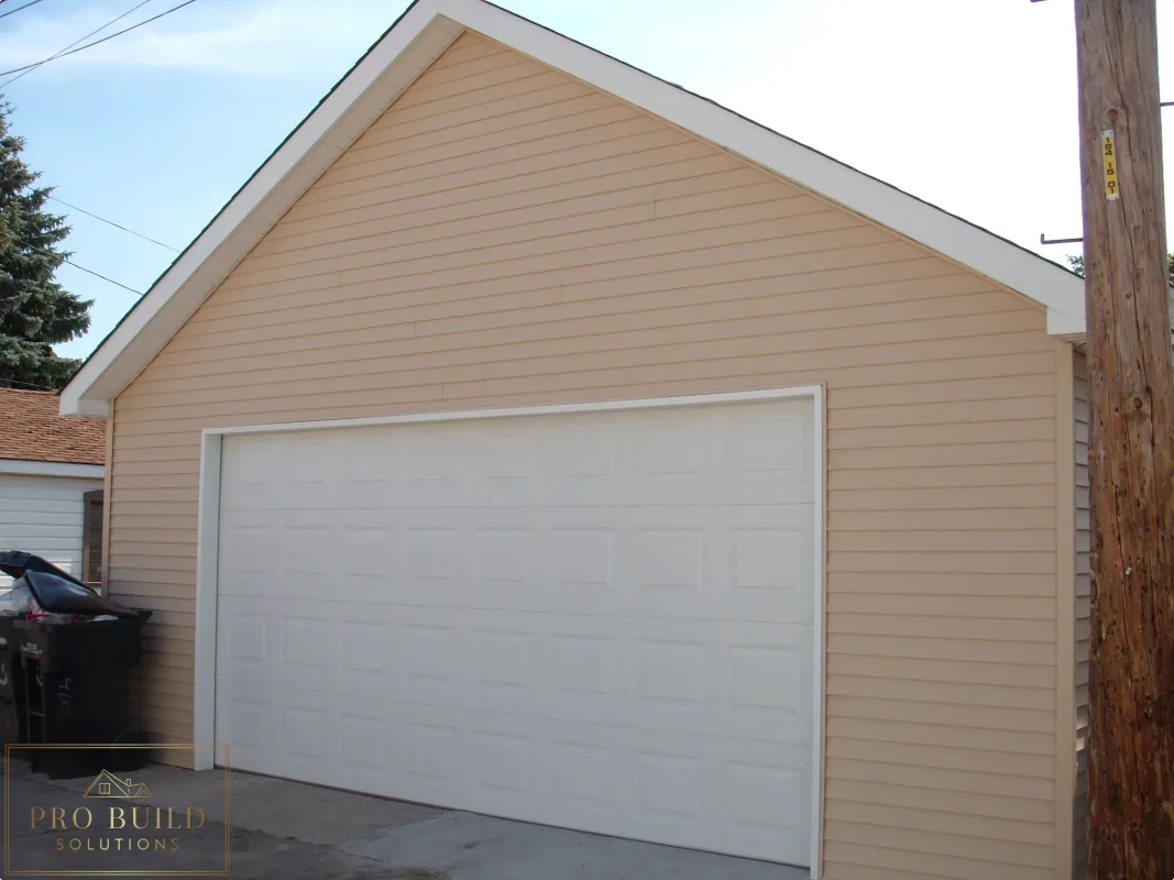 Garage Build Front View, Chicago
